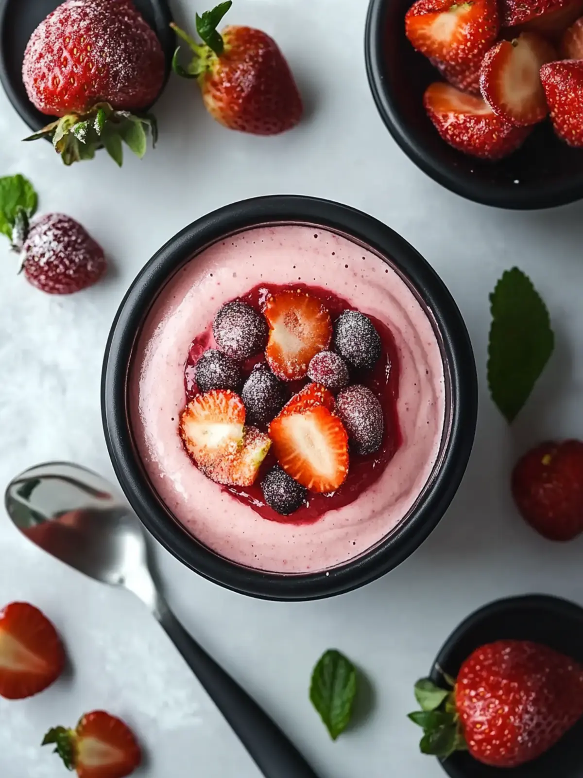 Delicious Strawberry Mousse with Strawberry Sauce Delight 2 Strawberry Mousse with Strawberry Sauce