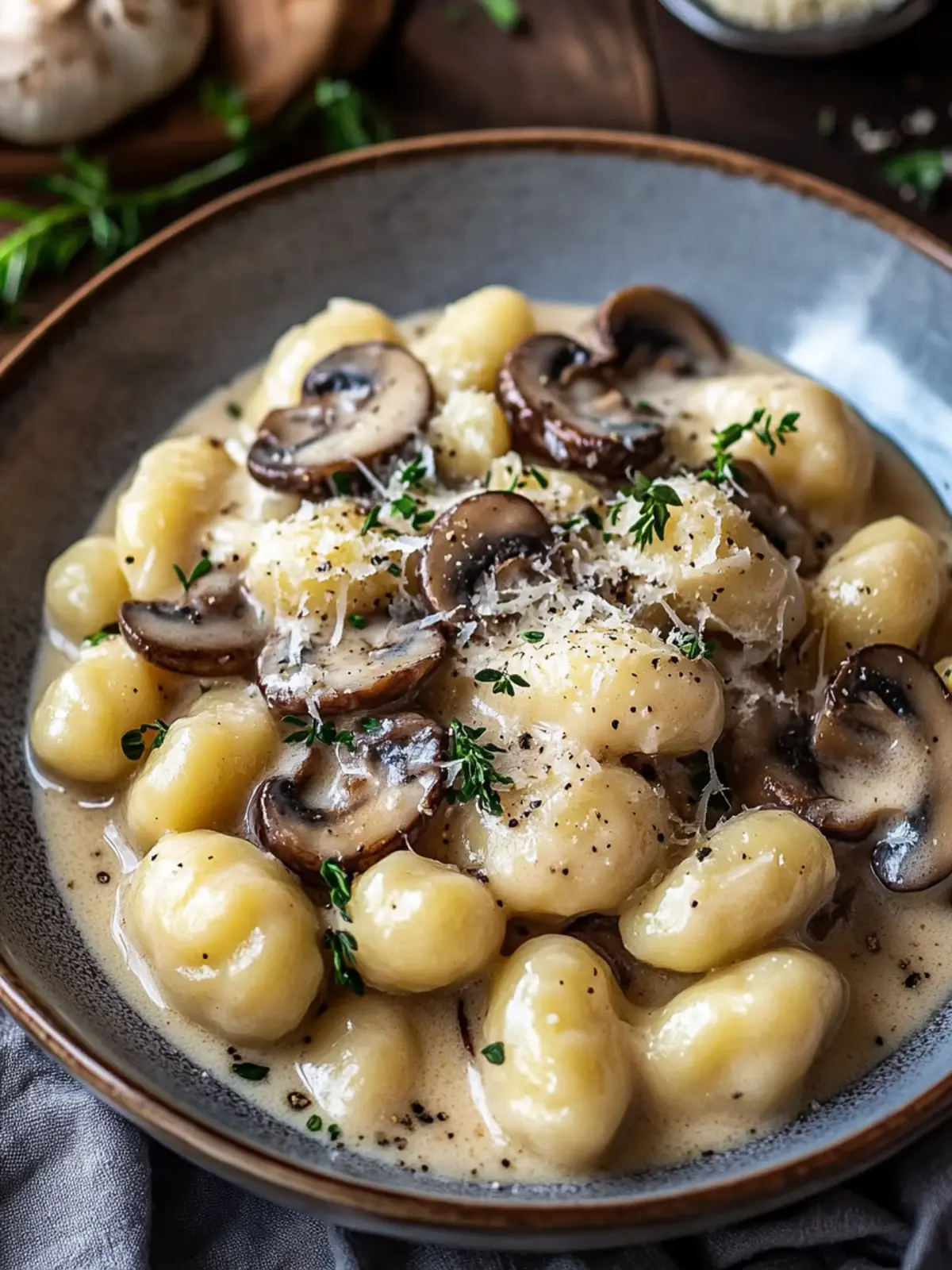 Mushroom Gnocchi with Parmesan Cream Sauce for Cozy Nights 3 Mushroom Gnocchi with Parmesan Cream Sauce