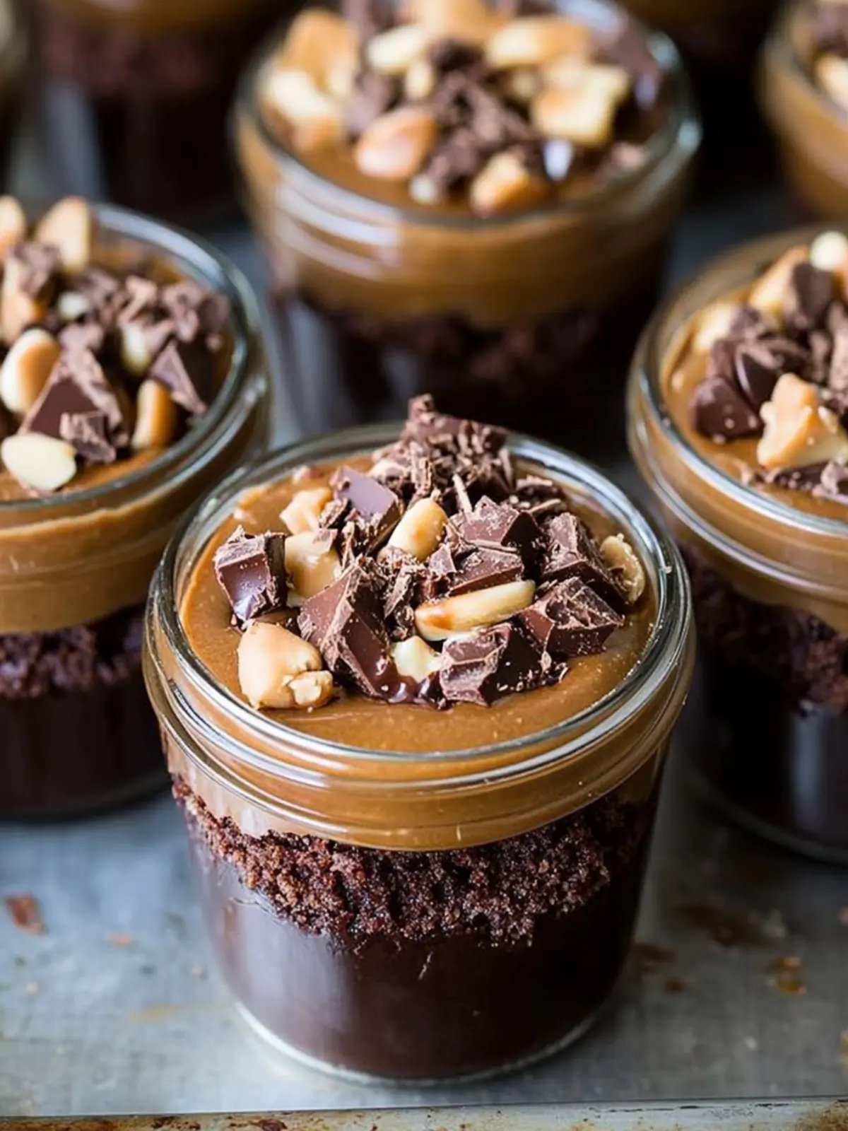 Deliciously Gooey Jelly Jar Chocolate Turtle Brownies 2 Jelly Jar Chocolate Turtle Brownies