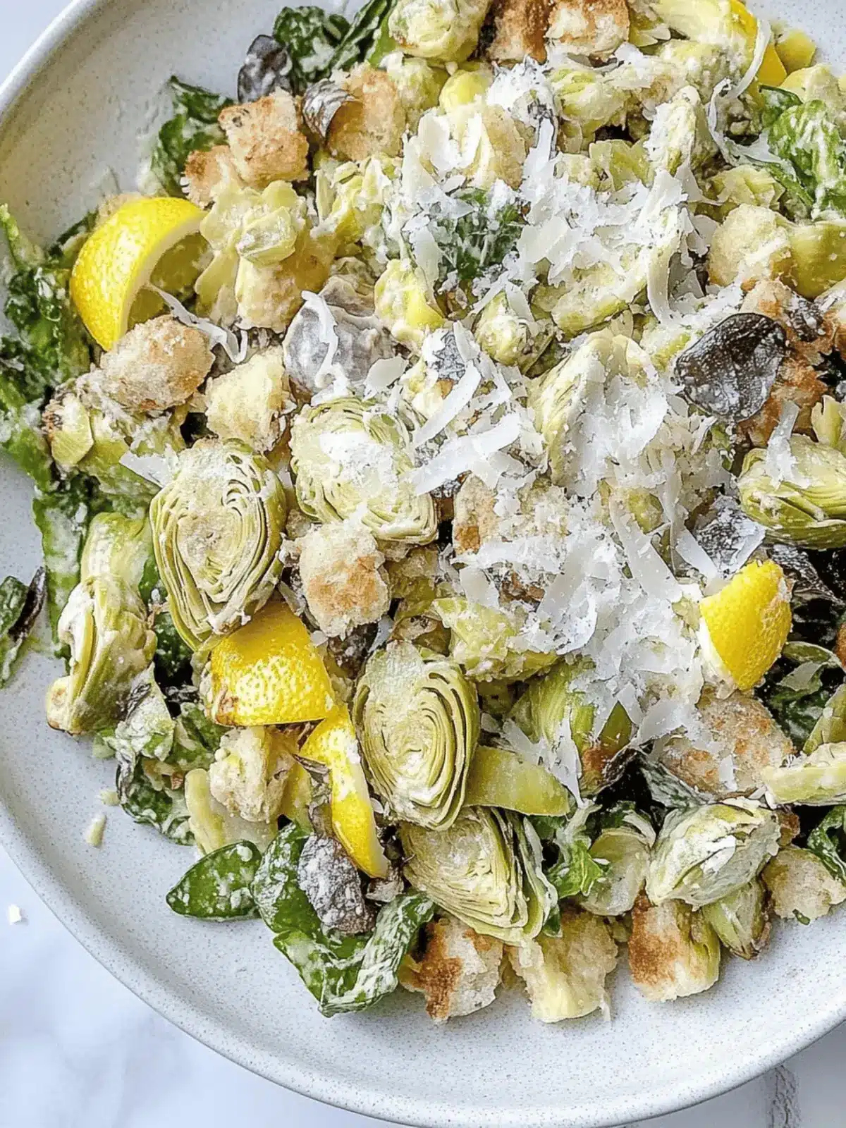 Delicious Air Fried Artichoke Salad with Lemon Parmesan Dressing 2 Air Fried Artichoke Salad with Lemon Parmesan Dressing