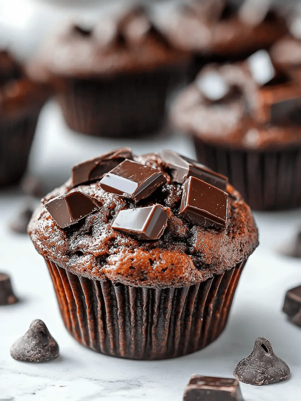 Irresistible Fluffy Double Chocolate Chunk Muffins Recipe 2 Fluffy Double Chocolate Chunk Muffins