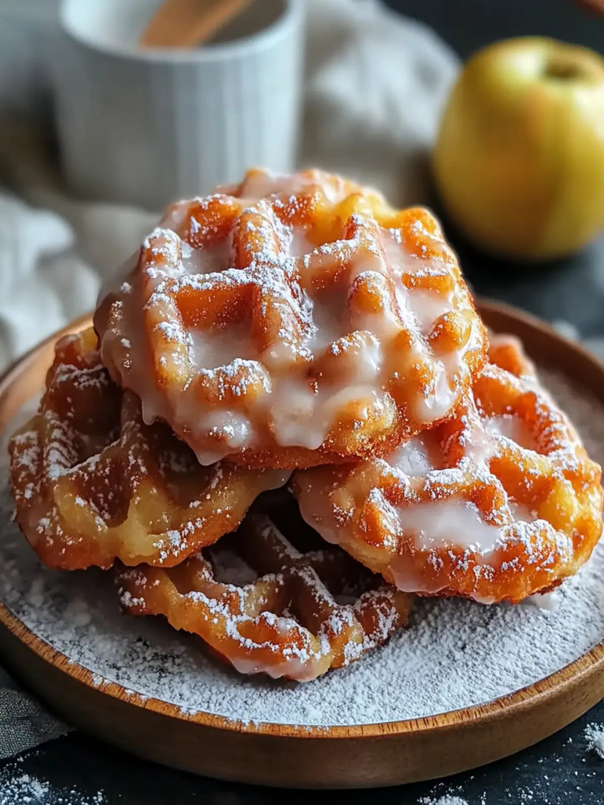 Delicious Apple Fritter Waffle Donuts for a Morning Treat 2 Apple Fritter Waffle Donuts