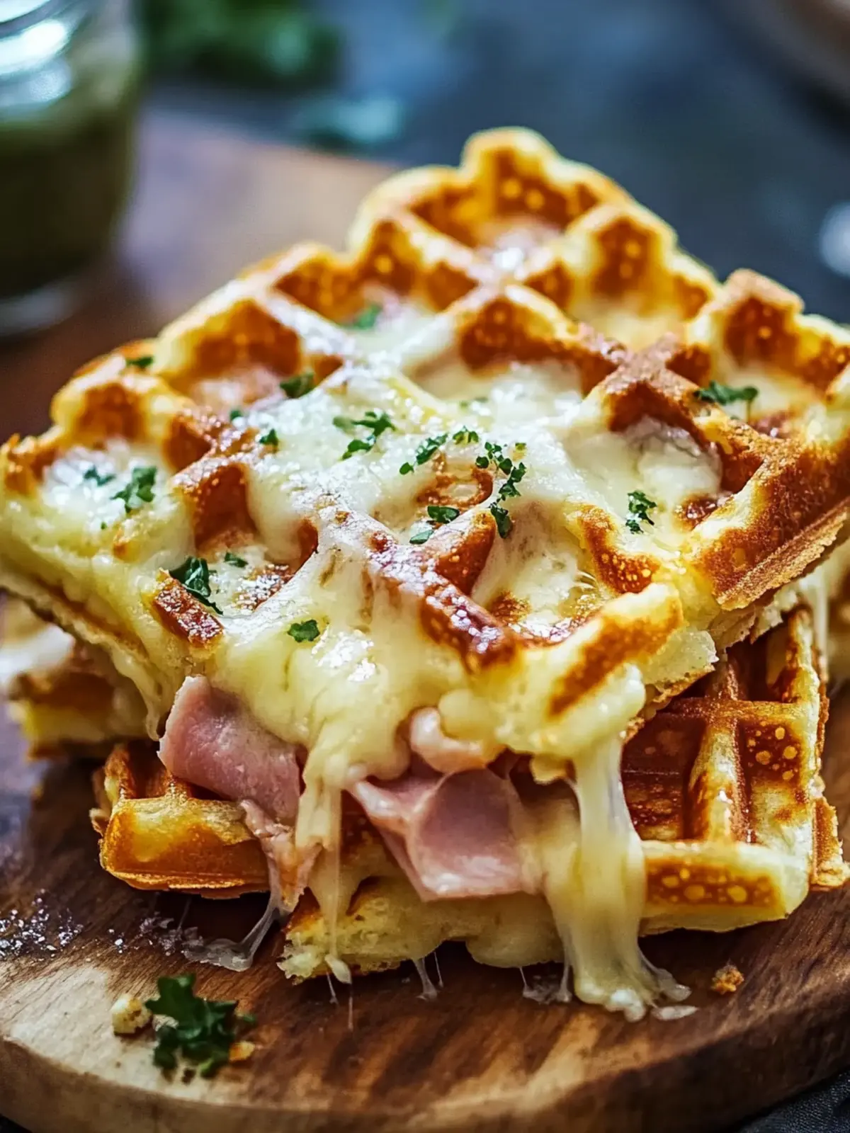 Ham and Cheese Chaffles: Your Crunchy Keto Breakfast Bliss 4 Ham and Cheese Chaffles
