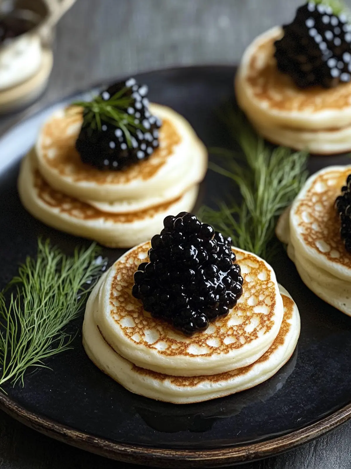 Indulgent Caviar & Homemade Blini with Creamy Cr¨me Fra®che 2 Caviar & Homemade Blini with Cr¨me Fra®che