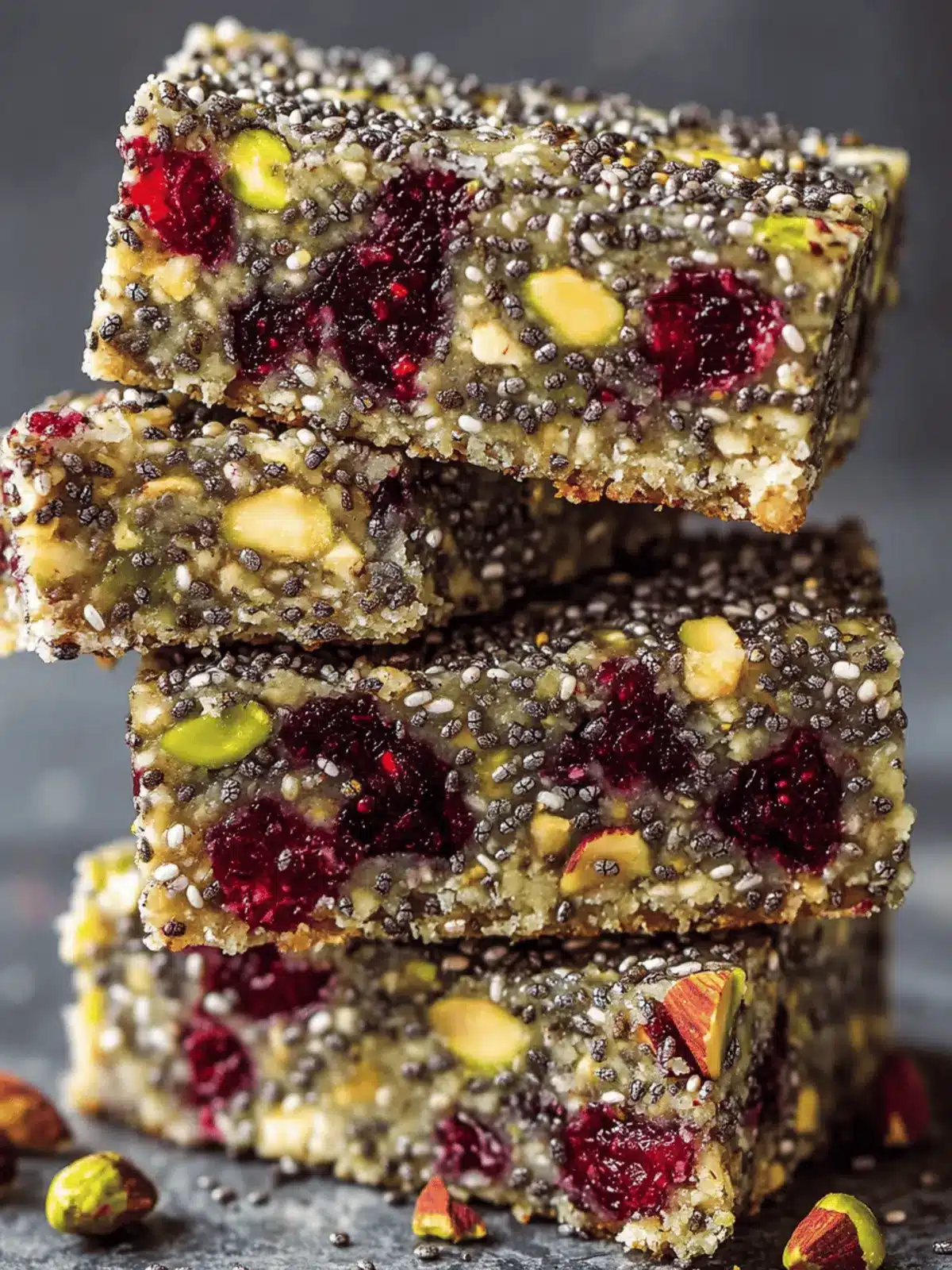 Delicious Pistachio Cranberry Chia Bars for Guilt-Free Snacking 4 Pistachio Cranberry Chia Bars