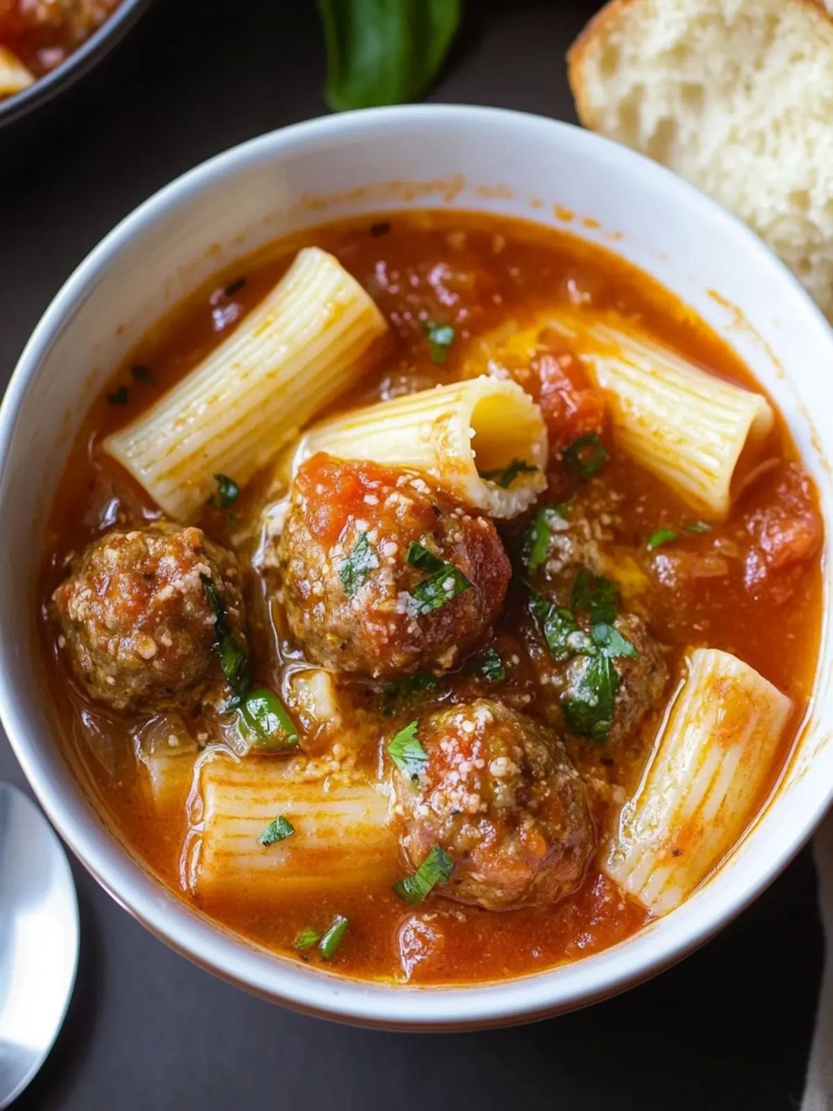 Hearty Rigatoni Meatball Soup for Cozy Comfort Nights 3 Rigatoni Meatball Soup