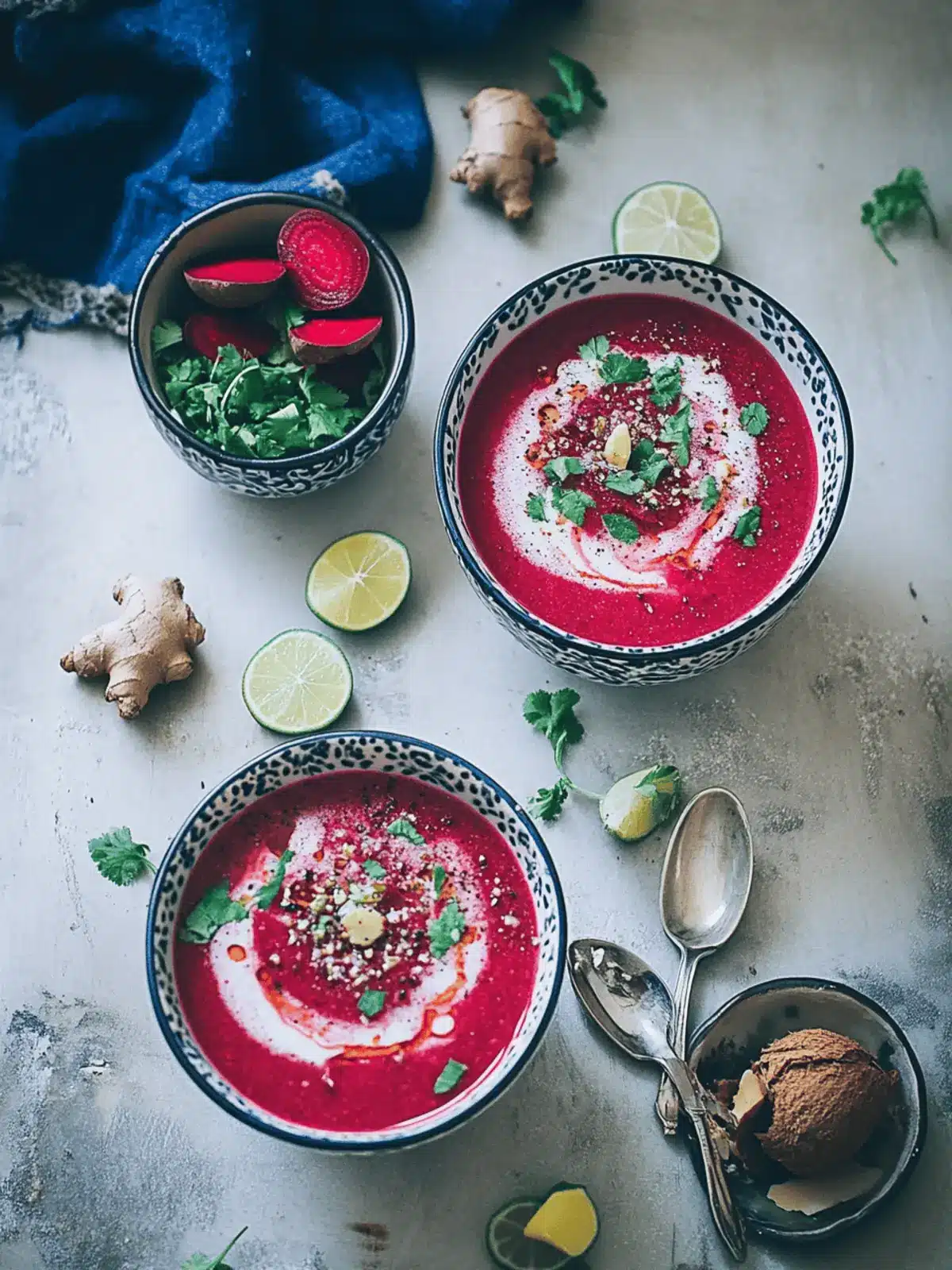 Creamy Beet Soup with Coconut, Ginger, and Lime Bliss 2 Creamy Beet Soup with Coconut, Ginger and Lime