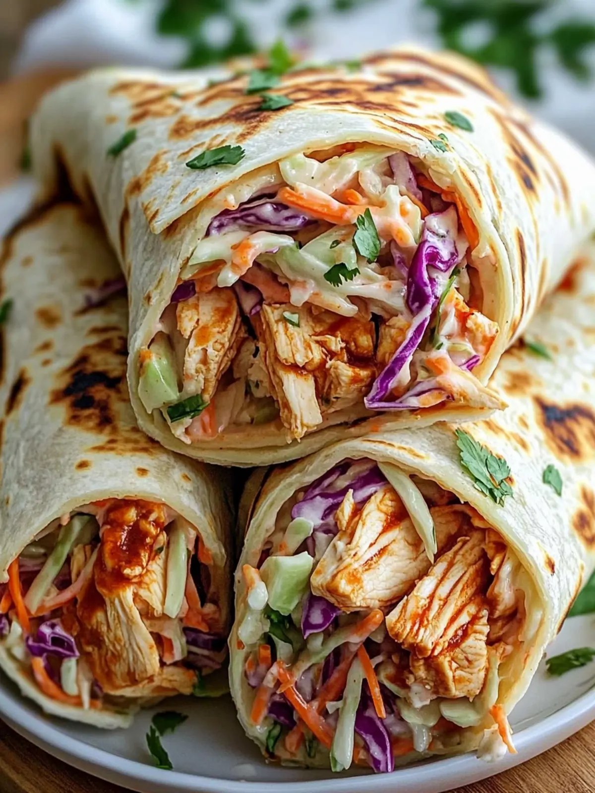 BBQ Chicken Coleslaw Wraps for a Flavorful Quick Lunch 2 BBQ Chicken Coleslaw Wraps