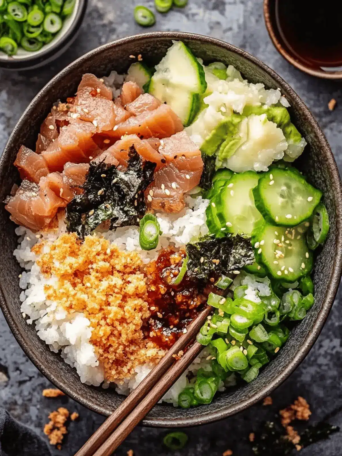 Savory Spicy Tuna Sushi Bowl with Crispy Rice Delight 4 Spicy Tuna Sushi Bowl with Crispy Rice