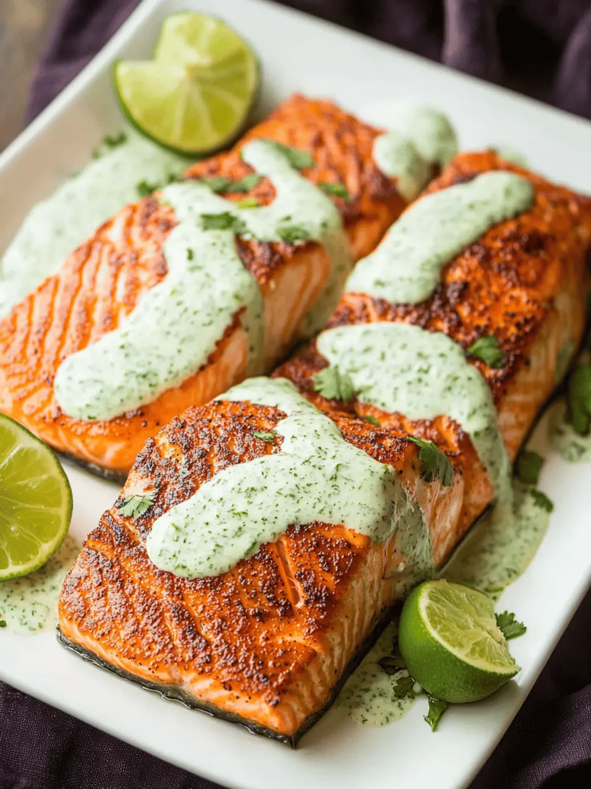 Skillet Seared Salmon with Creamy Cilantro Lime Sauce Magic 2 Skillet Seared Salmon with Creamy Cilantro Lime Sauce