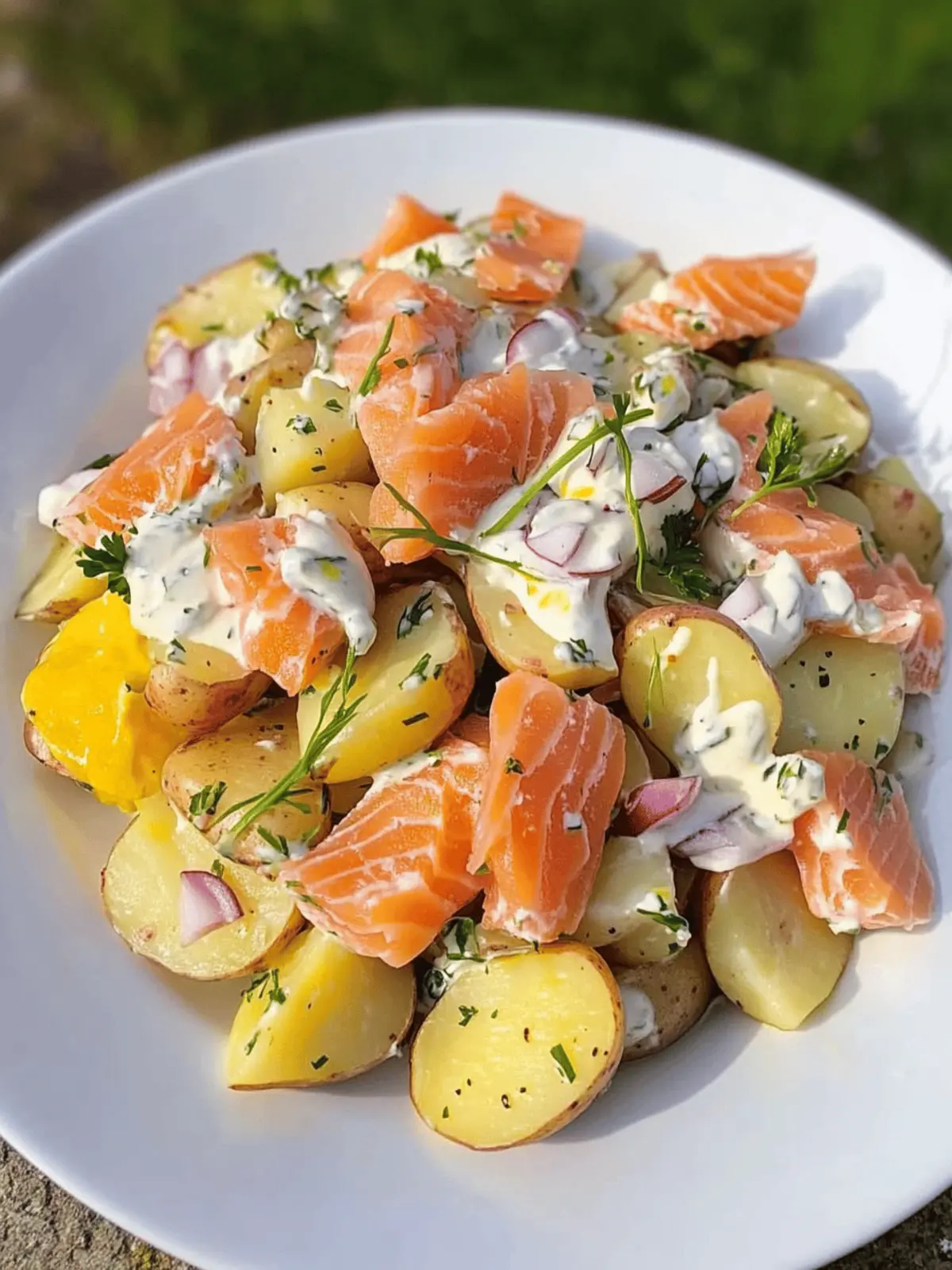 Delicious Potato Salad w/ Hot Smoked Salmon for Any Gathering 4 Potato Salad w/ Hot Smoked Salmon