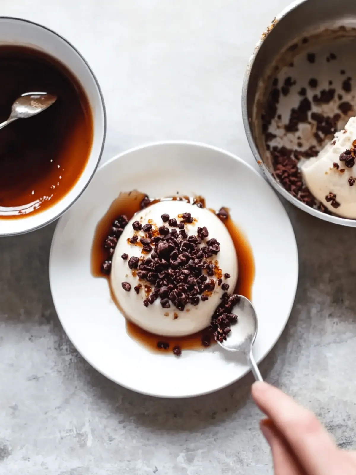 Vegan Coconut Panna Cotta with Salty Maple Cacao Nibs Bliss 2 Coconut Panna Cotta with Salty Maple Cacao Nibs