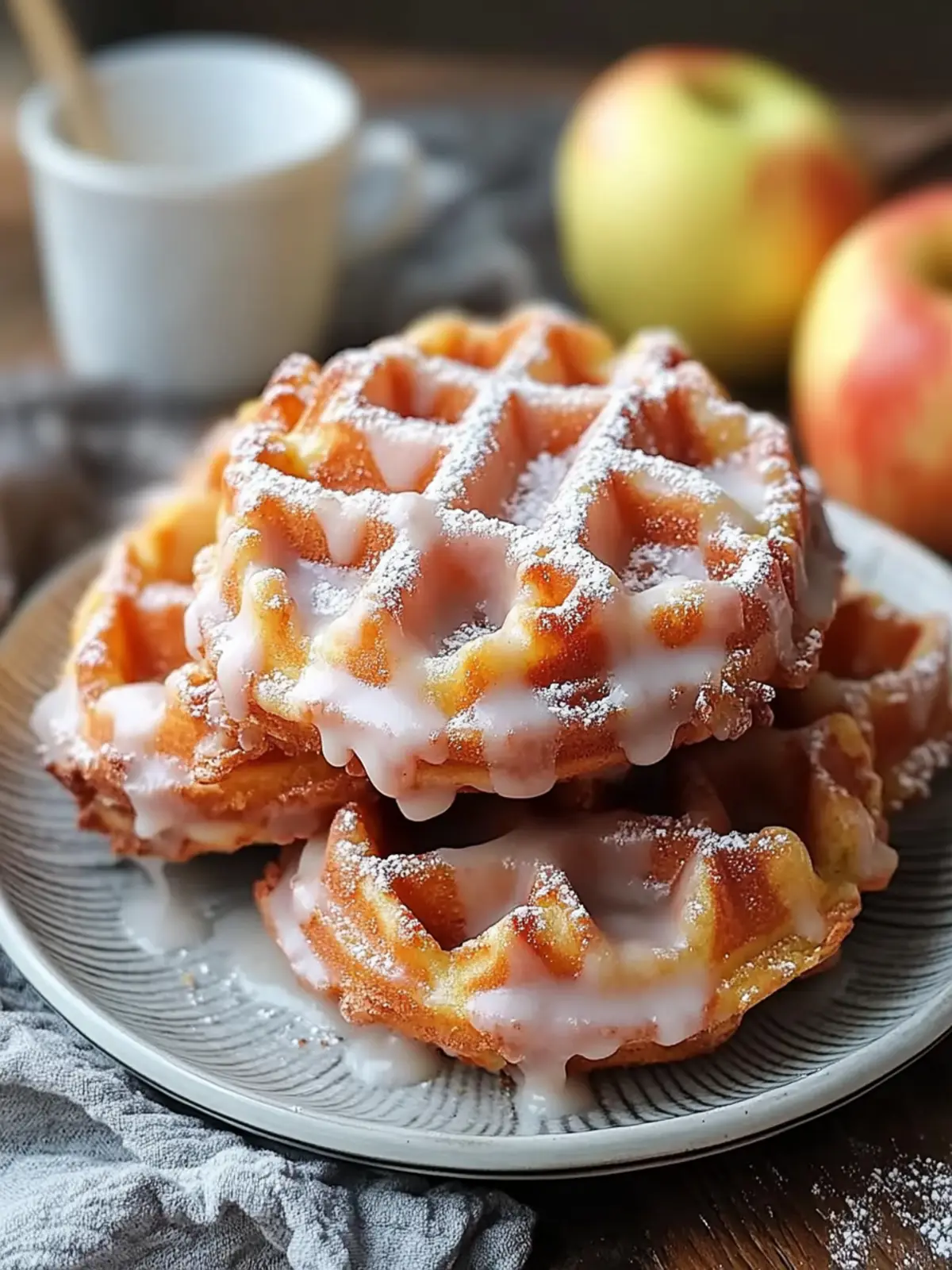 Delicious Apple Fritter Waffle Donuts for a Morning Treat 4 Apple Fritter Waffle Donuts