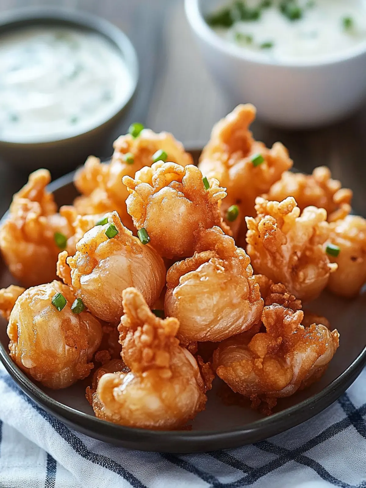 Crispy Mini Bloomin Onions with Buttermilk Ranch Bliss 4 Crispy Mini Bloomin Onions with Buttermilk Ranch
