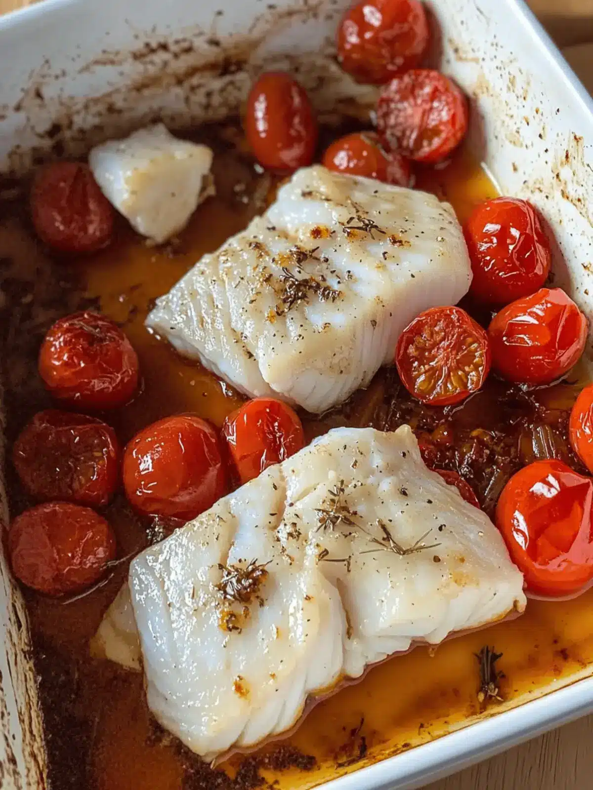 Easy Baked Cod with Jammy Cherry Tomatoes for a Cozy Night In 4 Easy baked cod with jammy cherry tomatoes