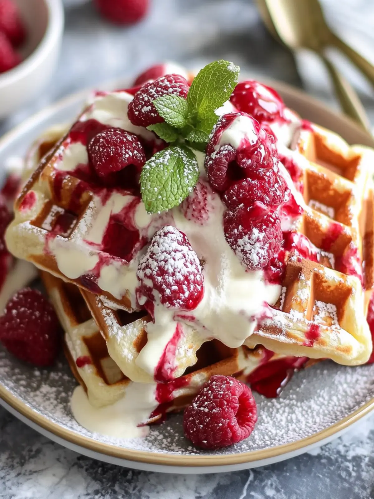 Fluffy Red Velvet Marble Waffles for a Festive Brunch Treat 4 Red Velvet Marble Waffles