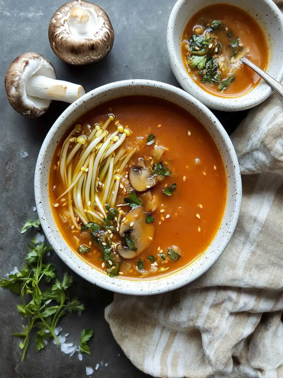 Tomato Enoki Mushroom Soup for a Cozy Night In 2 Tomato Enoki Mushroom Soup