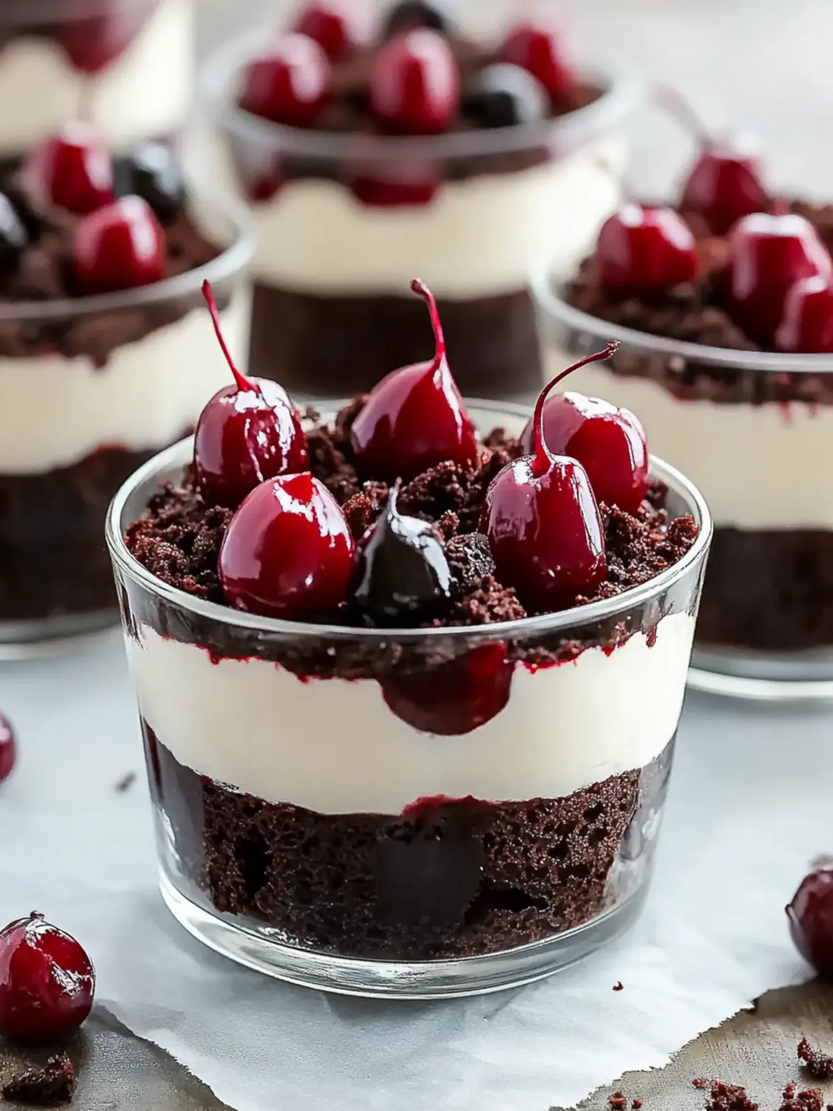 Mini Black Forest Cake Cups: No-Bake Elegance in Every Bite 3 Black Forest Cake