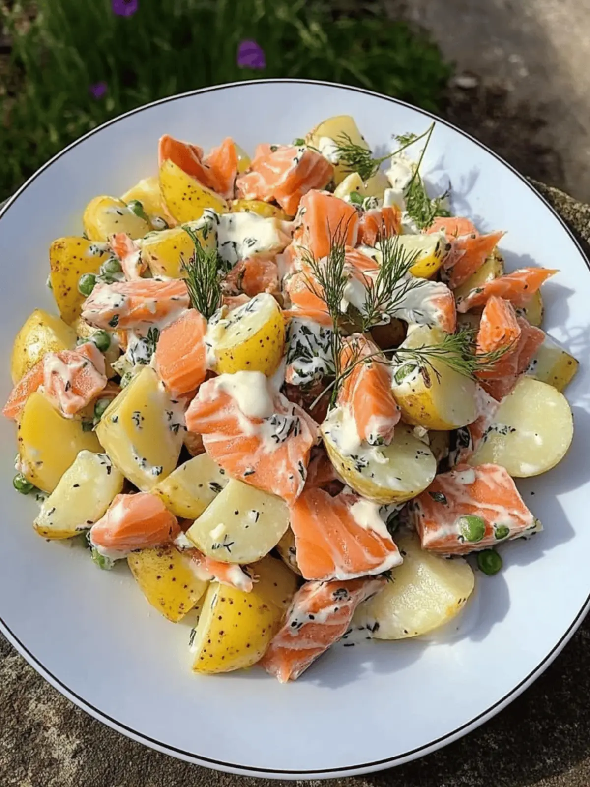 Delicious Potato Salad w/ Hot Smoked Salmon for Any Gathering 2 Potato Salad w/ Hot Smoked Salmon