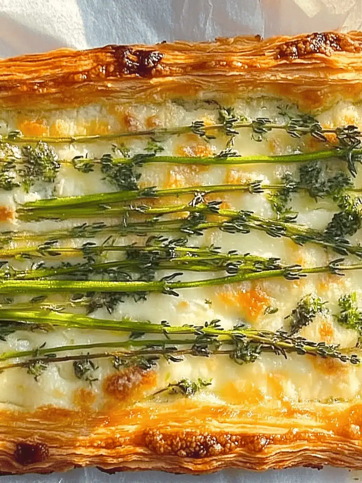 Asparagus Puff Pastry Tart with Gruyere & Fresh Thyme Bliss 3 ASPARAGUS PUFF PASTRY TART with GRUYERE & FRESH THYME