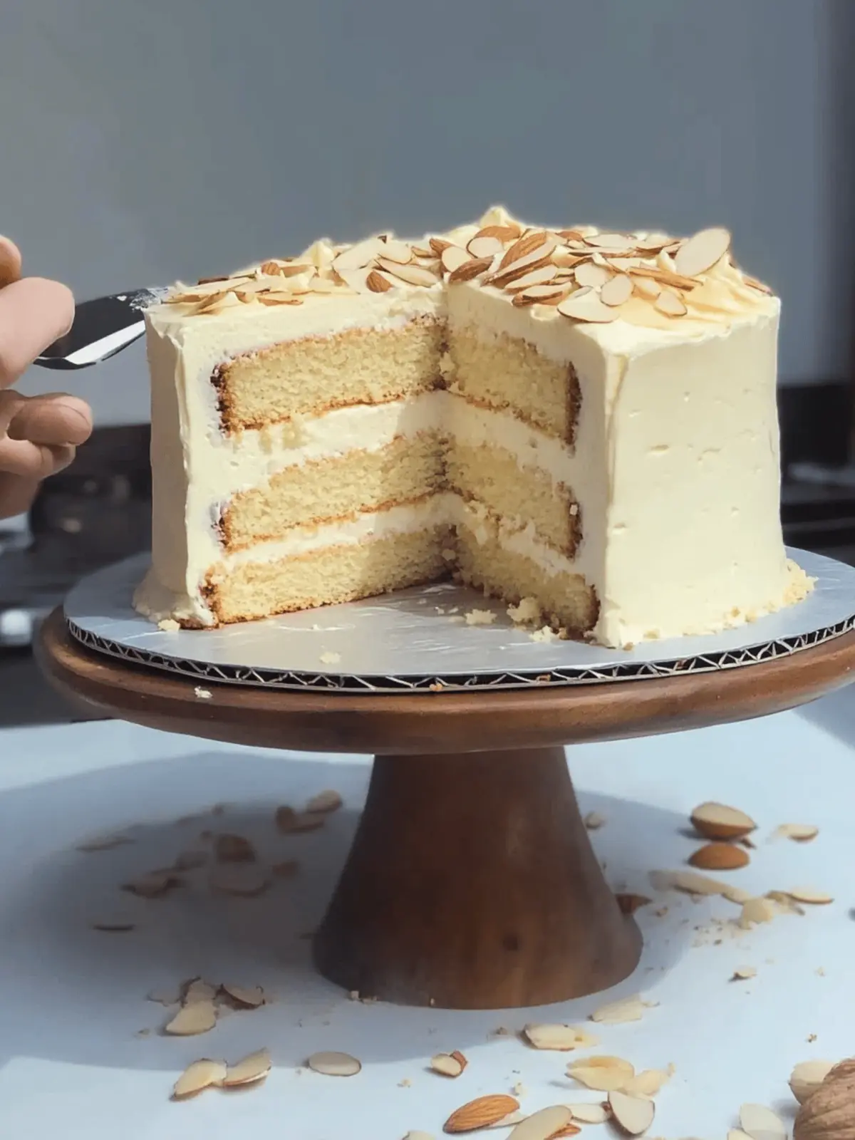 Irresistible Almond Croissant Cake with Vanilla Buttercream Delight 4 Almond Croissant Cake with Vanilla Buttercream