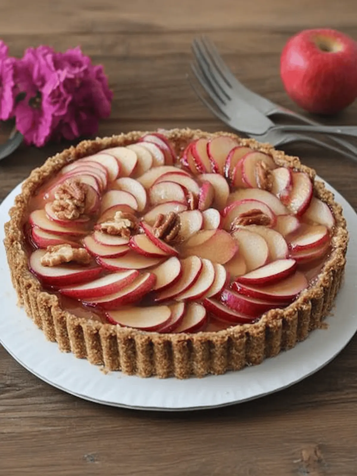 Delicious Apple Walnut Tart with Maple Custard Magic 3 Apple Walnut Tart
