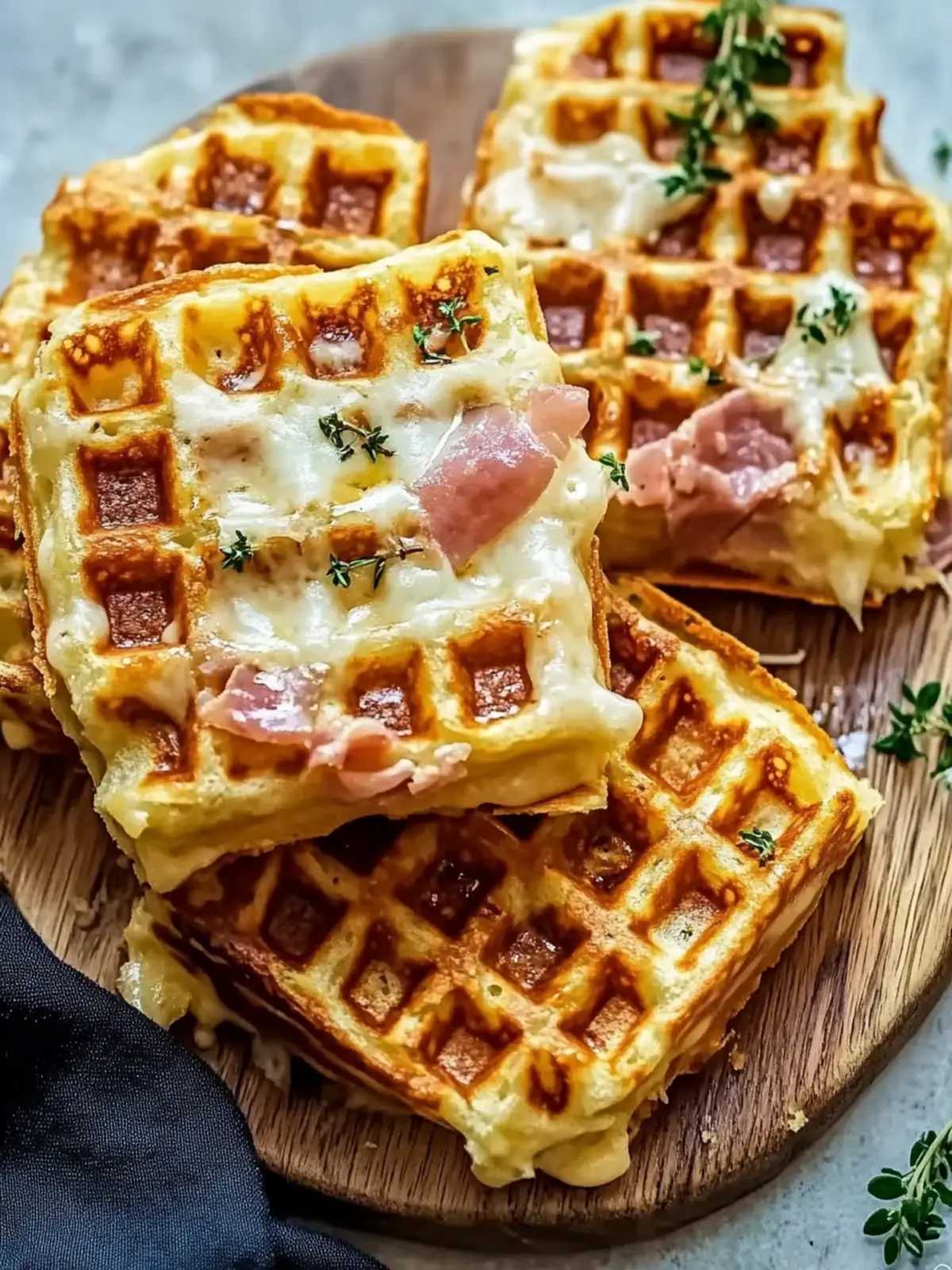 Ham and Cheese Chaffles: Your Crunchy Keto Breakfast Bliss 2 Ham and Cheese Chaffles
