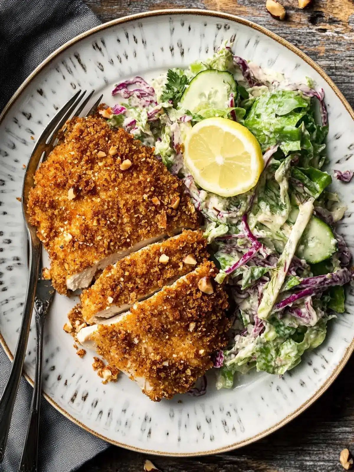 Walnut Crusted Chicken with Fennel Slaw for Cozy Nights 2 Walnut Crusted Chicken with Fennel Slaw