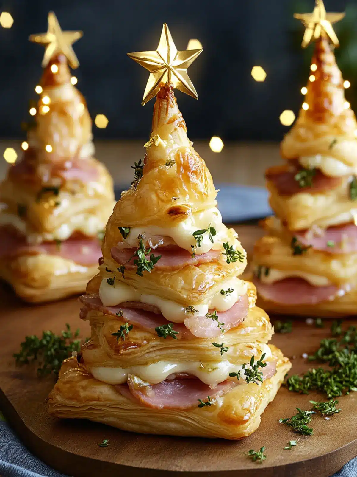 Ham & Cheese Puff Pastry Christmas Trees: A Festive Treat! 2 HAM & CHEESE PUFF PASTRY CHRISTMAS TREES