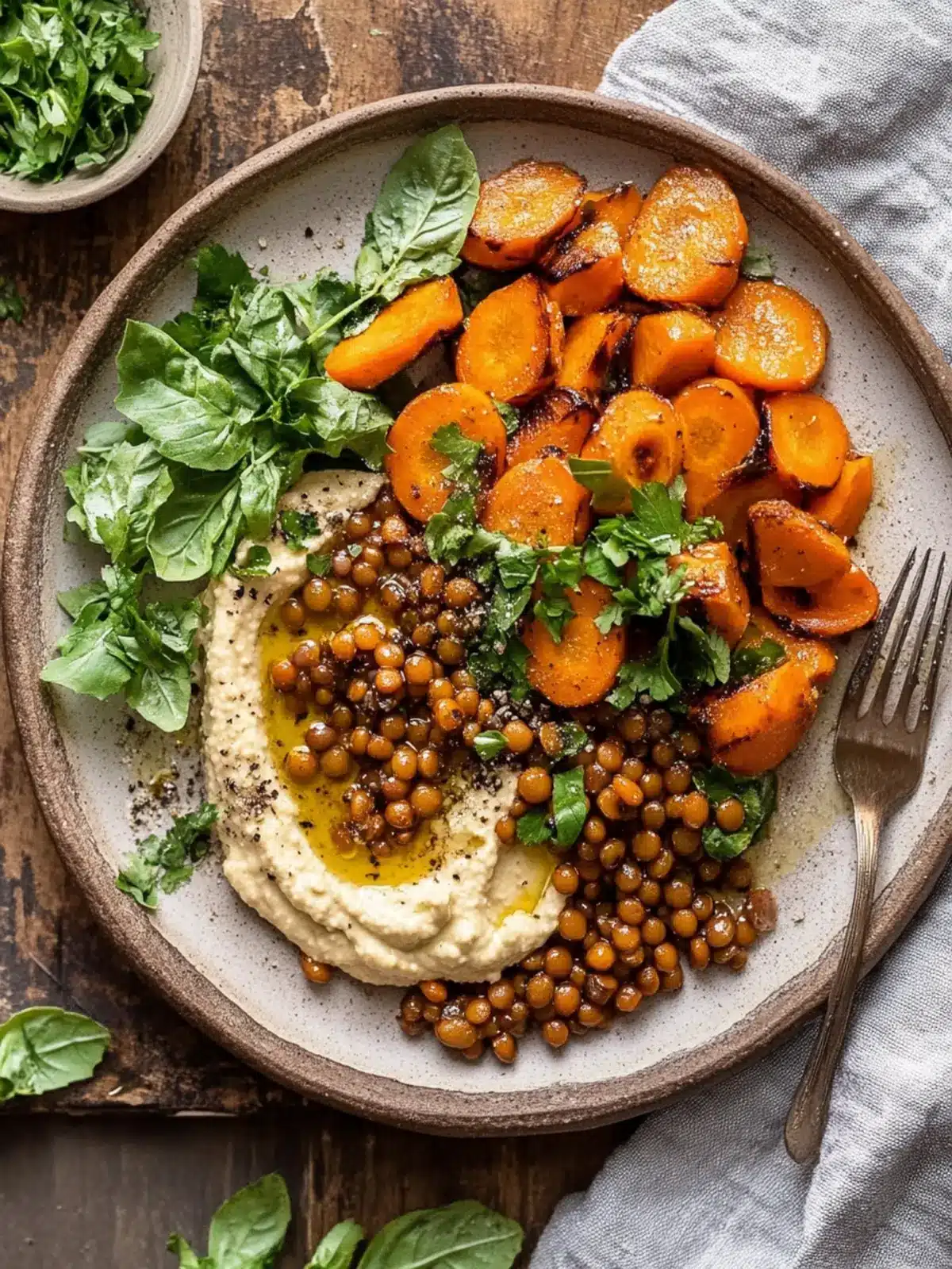 Revitalize Dinner with Roasted Carrot and Lentil Salad Hummus 2 Roasted Carrot and Lentil Salad with Hummus