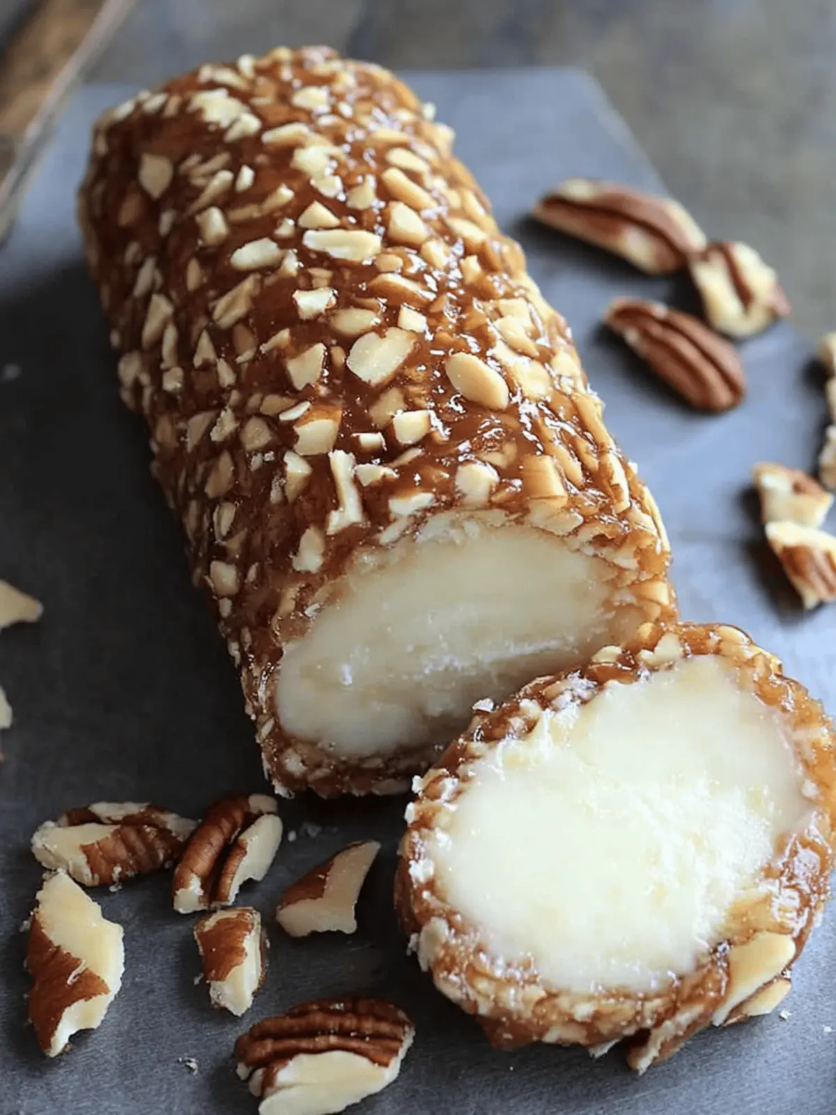 Delicious No-Bake Pecan Log Roll Perfect for Holiday Gifting 2 pecan log roll