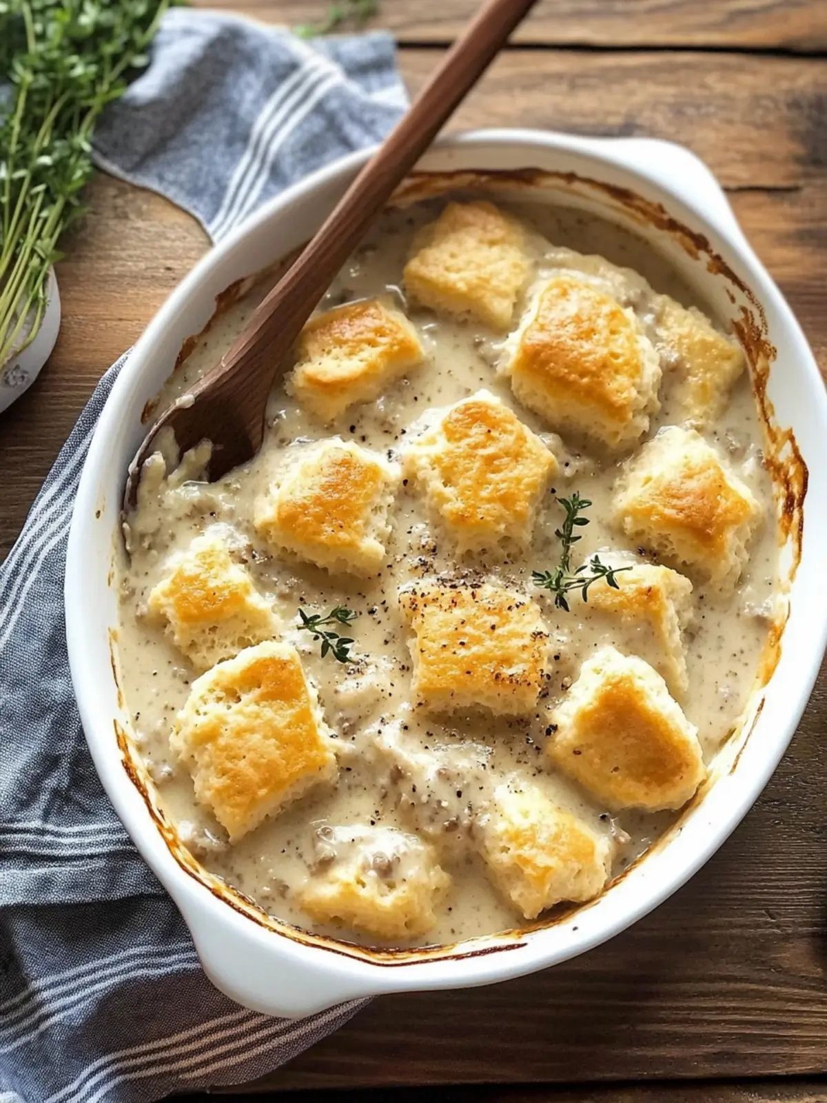 Easy Biscuits & Gravy Casserole for Effortless Family Mornings 3 Easy Biscuits & Gravy Casserole