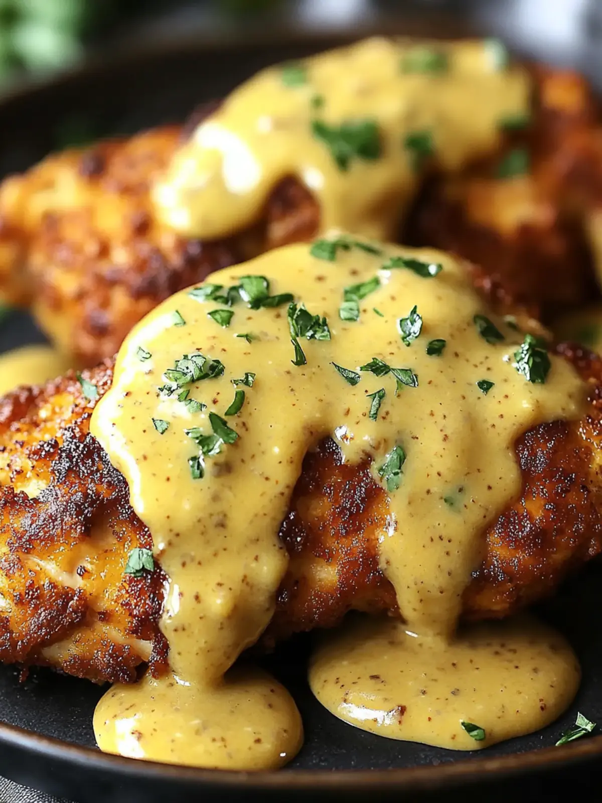 Crispy Pretzel Chicken with Mustard-Cheddar Sauce Bliss 2 Pretzel Chicken with Mustard-Cheddar Sauce