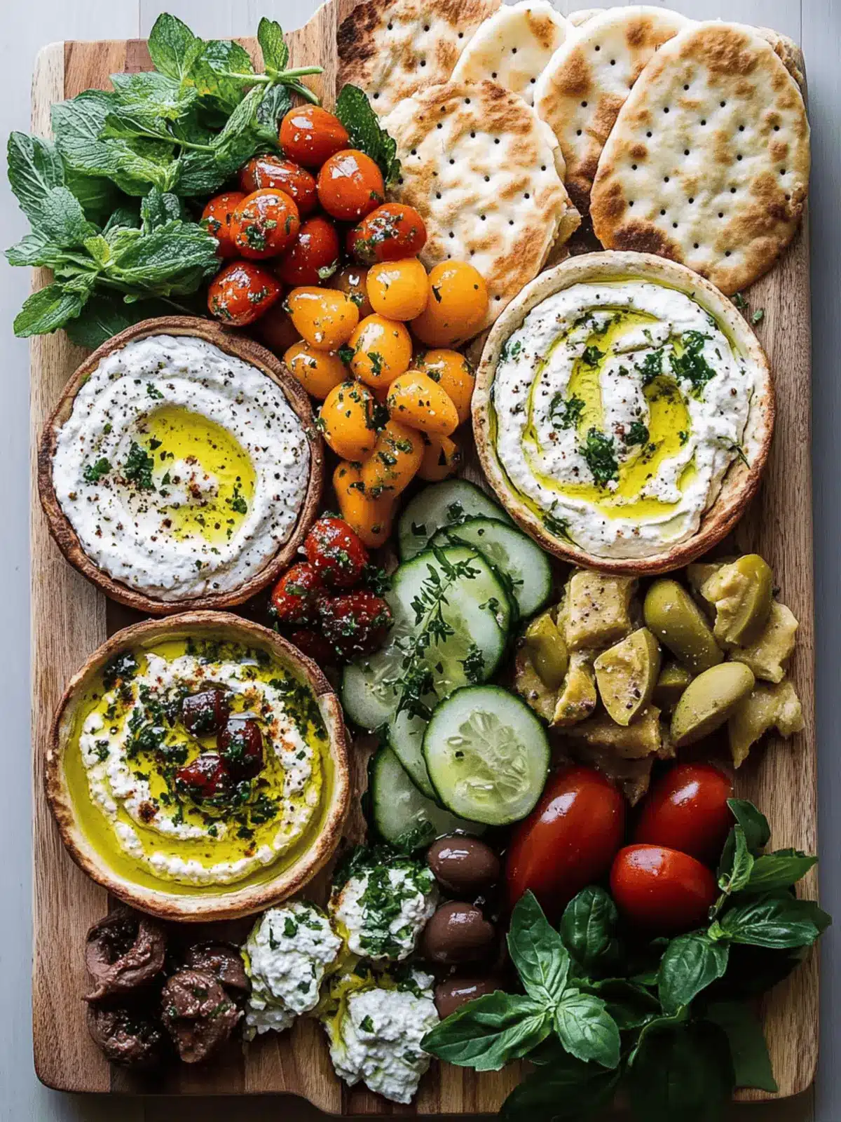 Create Irresistible Mediterranean Brunch Boards with 3 Dips & Flatbreads 4 Irresistible Mediterranean Brunch Boards with 3 Dips and Flatbreads