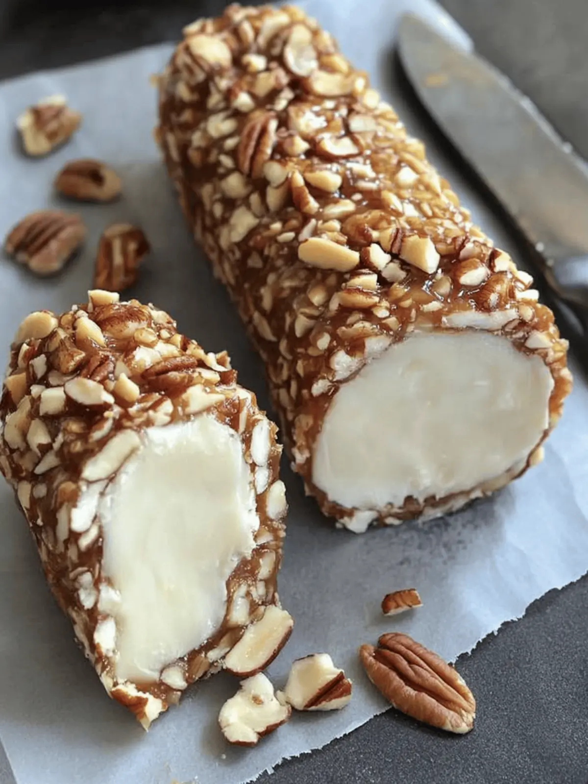 Delicious No-Bake Pecan Log Roll Perfect for Holiday Gifting 4 pecan log roll