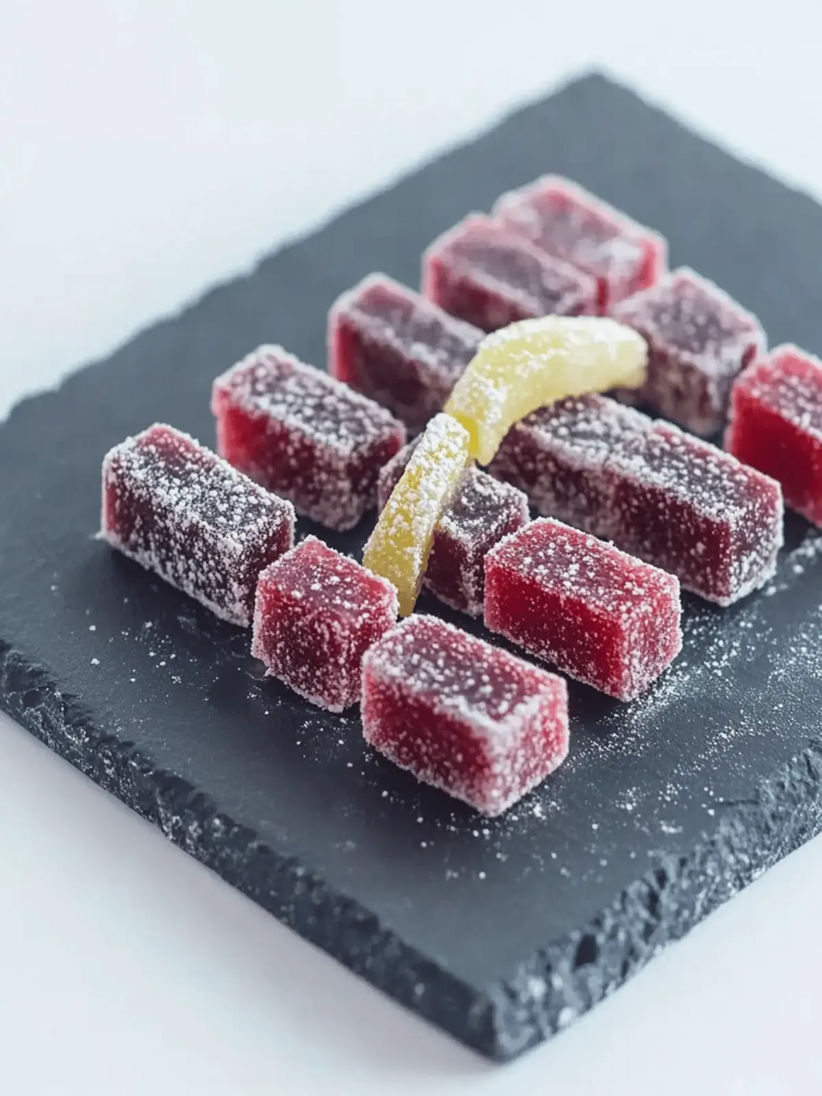 Raspberry P¢te de Fruits with Coconut Snow Delight 4 P¢te de fruits