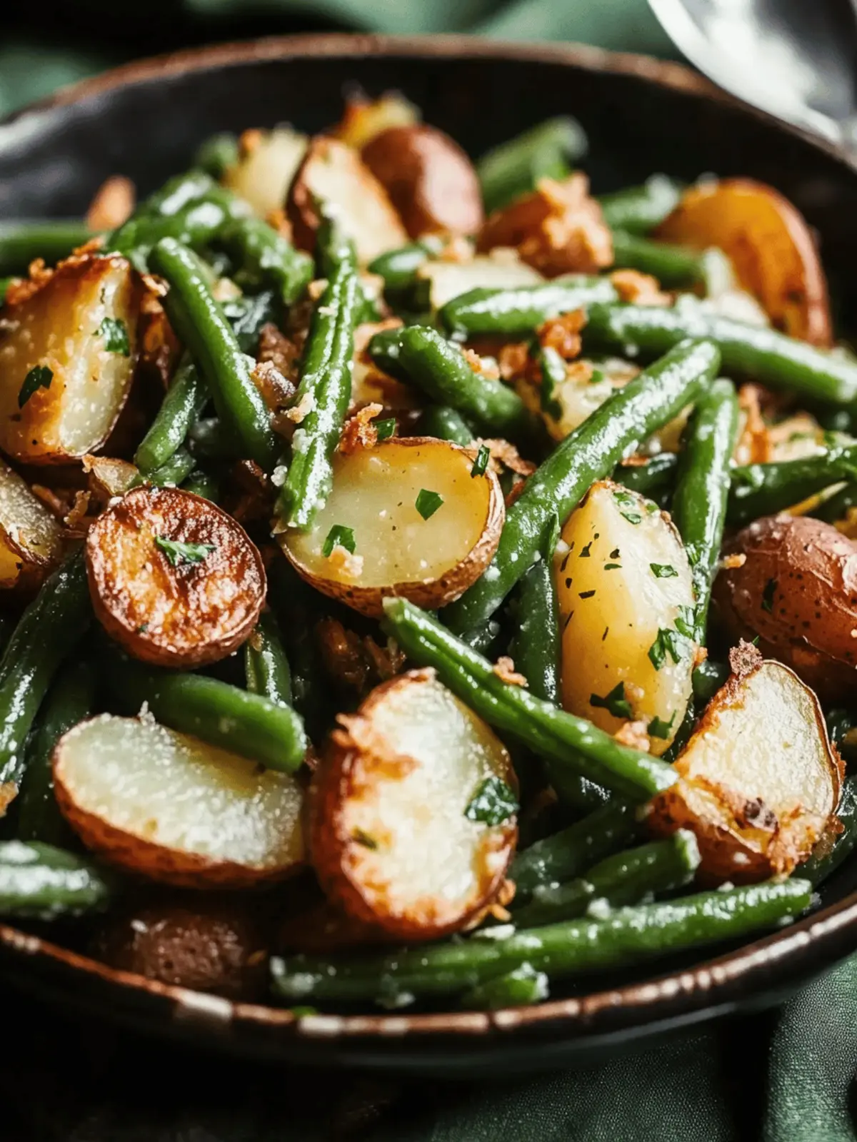 Warm Green Bean Salad with Crispy Potatoes for Fresh Flavor 2 Warm Green Bean Salad with Crispy Potatoes