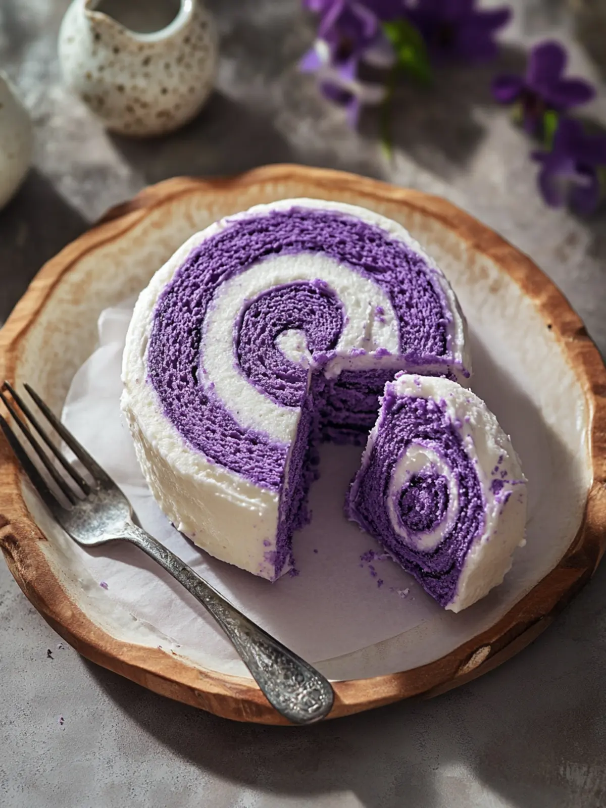 Delightful Ube Roll Cake with Creamy Whipped Filling 2 Ube Roll Cake