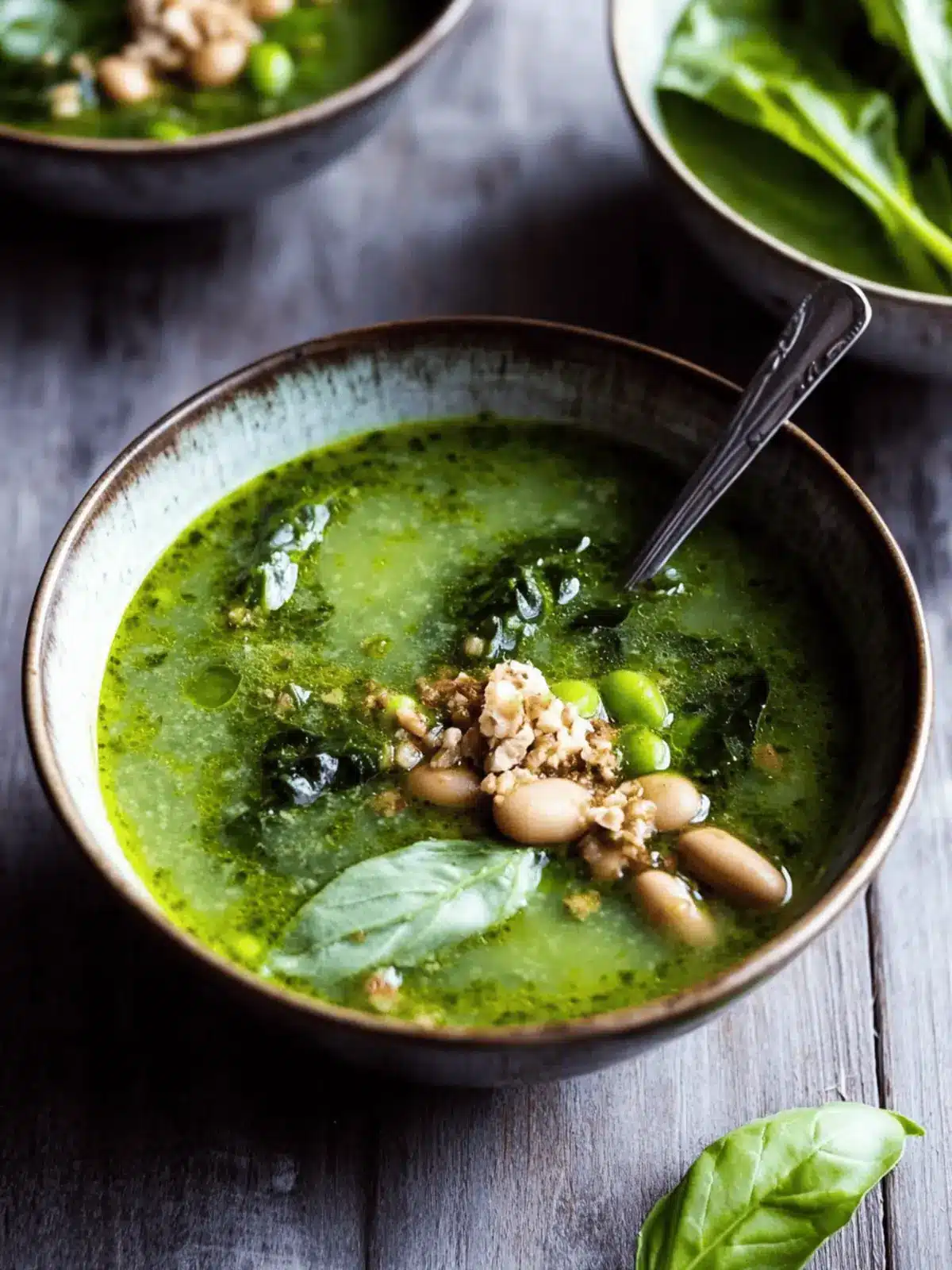 Revitalize Your Day with Vibrant Green Soup With Pesto, Greens & Beans 3 Vibrant Green Soup With Pesto, Greens & Beans