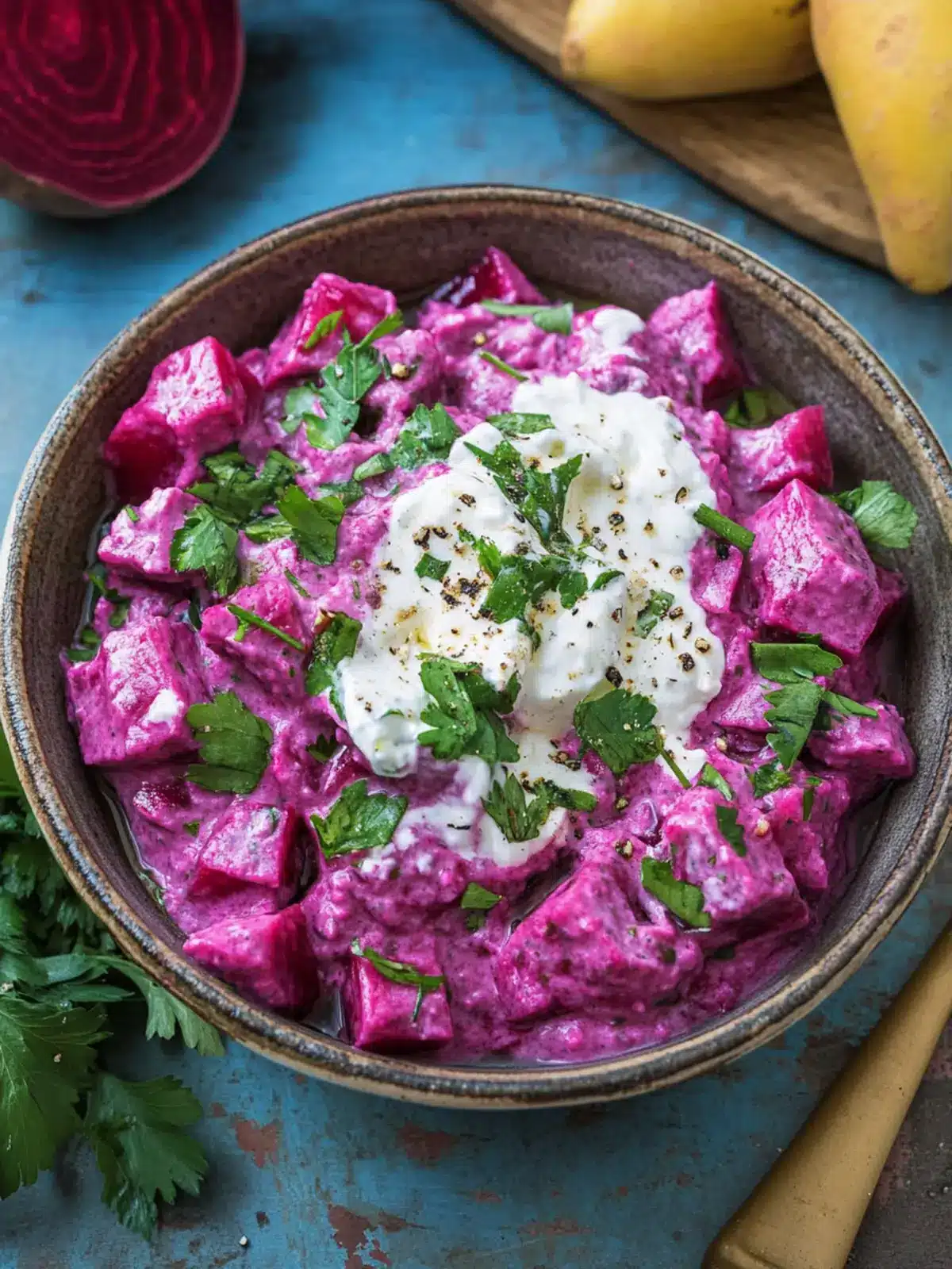 Delicious Beetroot Salad Dip With Greek Yogurt (Patzarosalata) 2 Beetroot Salad Dip With Greek Yogurt (Patzarosalata)