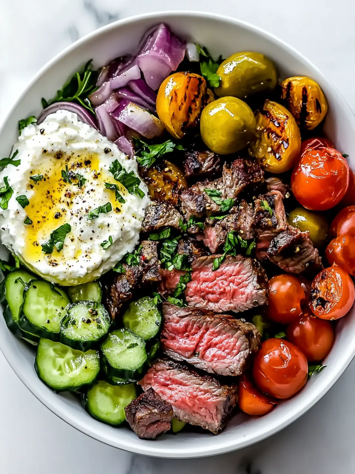 Savor the Flavor: Quick Mediterranean Steak Bowl Bliss 3 Mediterranean Steak Bowl