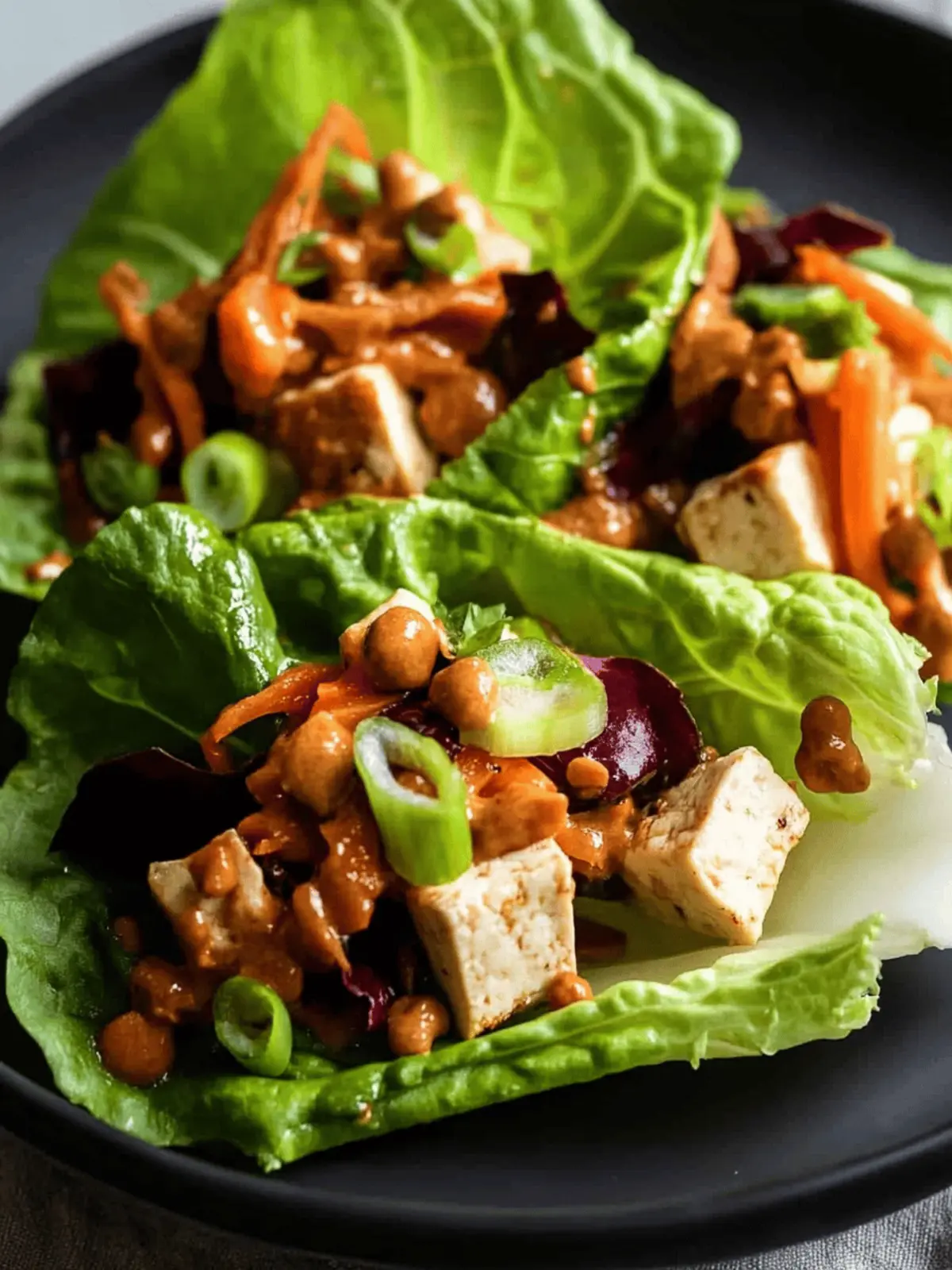Delicious Peanut Tofu & Carrot Lettuce Wraps in 20 Minutes 2 Peanut Tofu & Carrot Lettuce Wraps