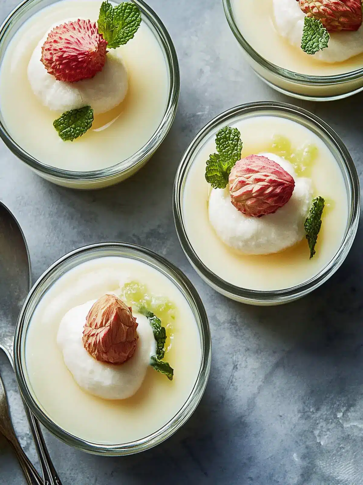 Delicious Lime Custards with Lychees for a Tropical Treat 4 Lime Custards With Lychees