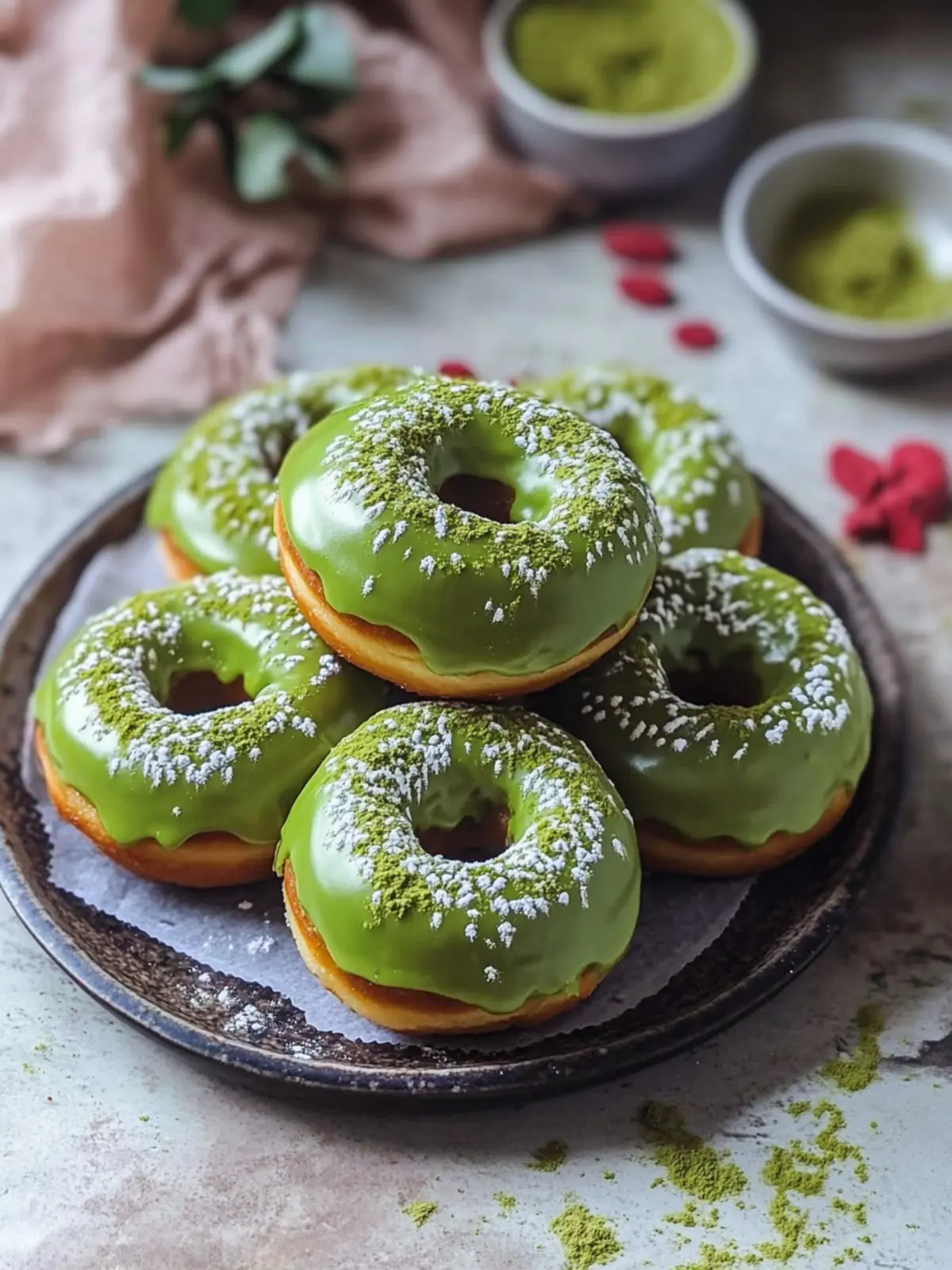 Delicious Matcha Donuts to Brighten Your Morning Routine 3 Matcha Donuts