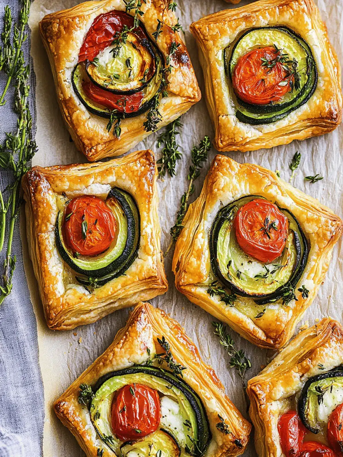 Savory Puff Pastry Vegetable Tarts for a Quick Gourmet Treat 3 Puff Pastry Vegetable Tarts