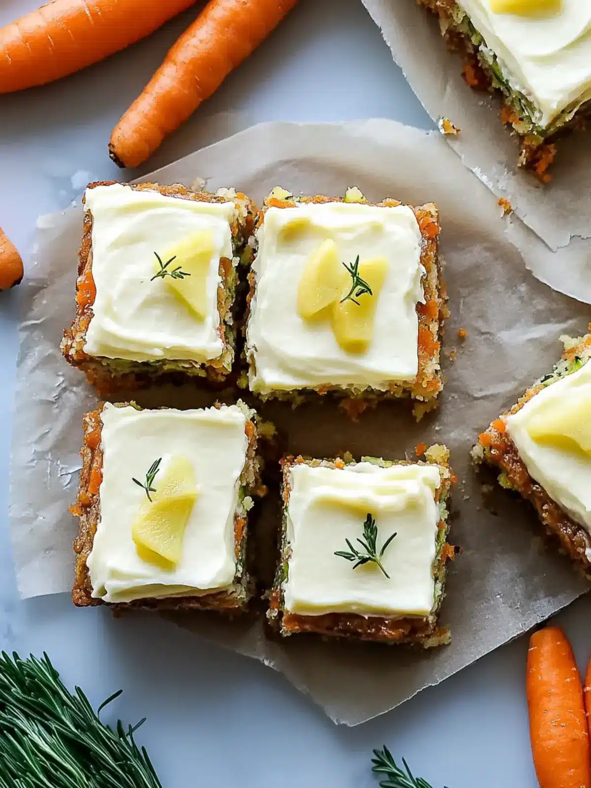 Spiced Ginger Carrot and Zucchini Bars with Zesty Lemon Frosting 4 Spiced Ginger Carrot and Zucchini Bars with Lemon Cream Cheese Frosting
