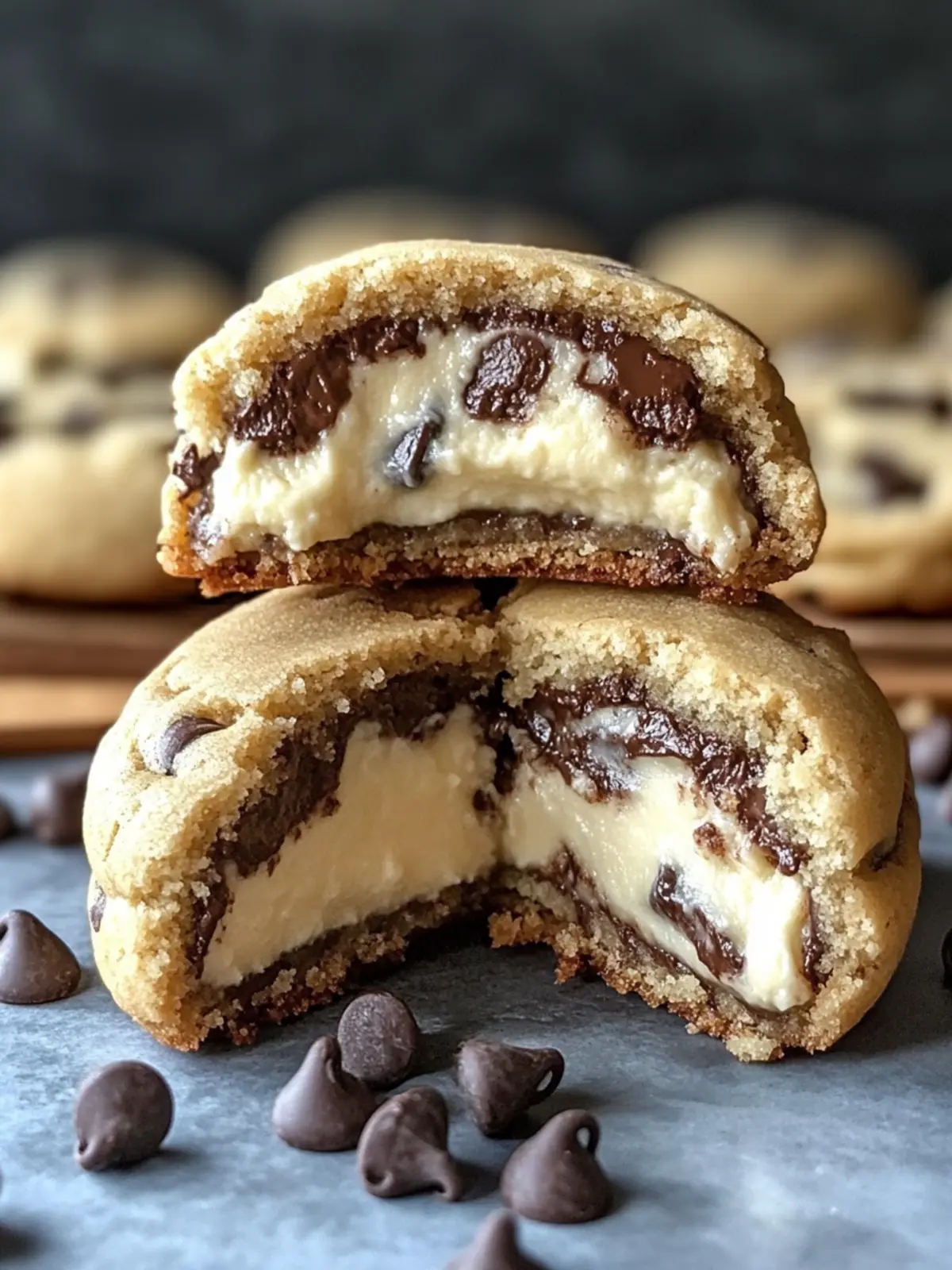 Cheesecake Stuffed Chocolate Chip Cookies: Pure Cookie Joy 2 Cheesecake Stuffed Chocolate Chip Cookies