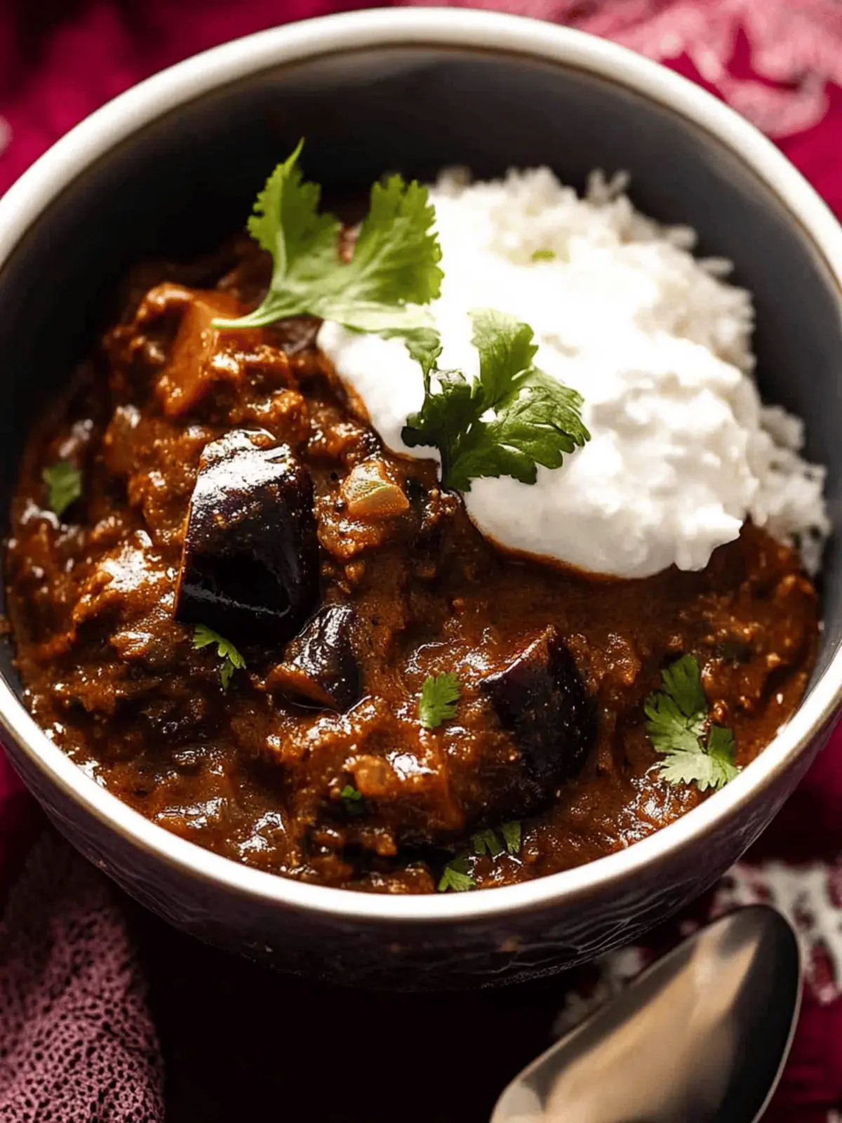 Roasted Eggplant Curry Authentic South Indian Brinjal Delight 2 Eggplant Curry South Indian Brinjal Curry