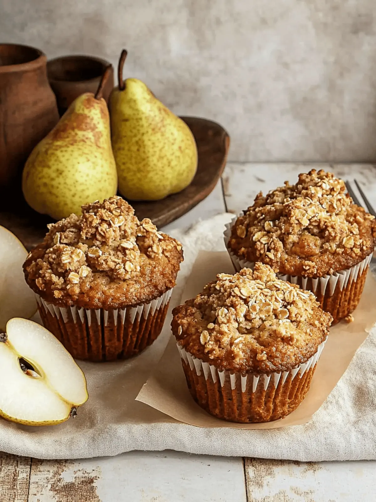 Chai Spiced Pear Muffins with Oatmeal Streusel for Cozy Mornings 2 Chai Spiced Pear Muffins with Oatmeal Streusel
