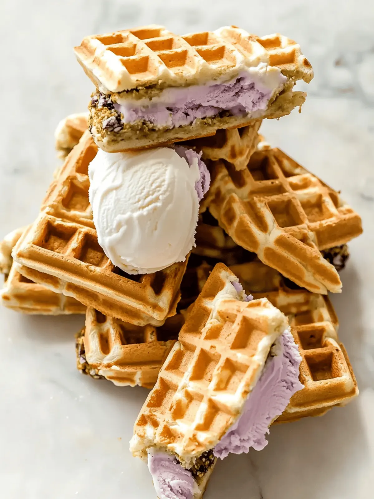 Delightful Belgian Waffle Ice Cream Sandwiches to Customize 4 Belgian Waffle Ice Cream Sandwiches